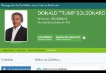 Candidato a vereador em Brusque se registra como Donald Trump Bolsonaro