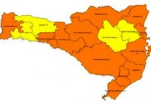 Matriz de risco para Covid-19, onde Joinville continua no nível grave