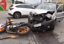 Motociclista fica ferido em acidente no bairro Fátima, em Joinville