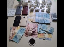 PM apreende drogas, celulares e mais de R$ 9 mil no bairro Paranaguamirim, em Joinville
