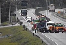 Carreta que transportava gás de cozinha tomba na BR-101