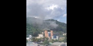 VÍDEO - Casa perto da Prefeitura de Joinville pega fogo e uma pessoa fica ferida