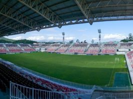 Foto panonrâmica do estádio do Joinville Esporte Clube