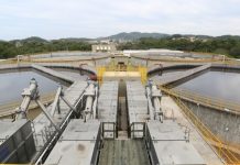 Foto panorâmica da estação de tratamento de água em Joinville