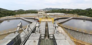 Foto panorâmica da estação de tratamento de água em Joinville