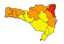 Matriz de risco em SC em 14/08