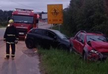 Duas pessoas ficam feridas em acidente na BR-280, em Rio Negrinho