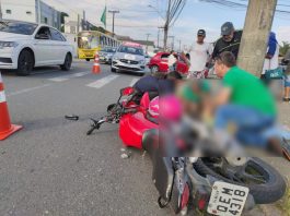Homem morre em acidente entre moto e carro no bairro Iririú, em Joinville