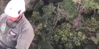 VÍDEO – Casal é resgatado pelo helicóptero dos bombeiros após se perder em trilha em SC VÍDEO – Casal é resgatado pelo helicóptero dos bombeiros após se perder em trilha em SC