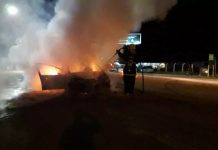 Veículo é atingido por incêndio e mobiliza Corpo de Bombeiros em rodovia no Vale do Itajaí