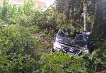 Veículo cai em ribanceira e motorista fica ferida em São Bento do Sul