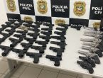 Mais de 50 armas furtadas em loja no Vale do Itajaí são recuperadas pela Polícia Civil de Joinville