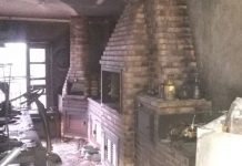Área de churrasqueira de casa atingida por incêndio