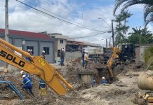 Obra realizada para restabelecer abastecimento de água