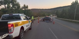 Mulher morre após acidente entre carro e moto na SC-112, no Norte de Santa Catarina