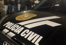 ameaça por motivação política em Joinville. Capo de carro da polícia civil para ilustrar a notícia