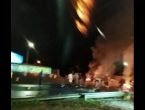 Um dos pontos de bloqueios na BR-101, em Joinville