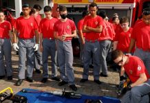 bombeiros mirins joinville em treinamento