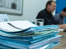 Regulamentação de feiras de adoção de animais em Joinville avança na Câmara pilha de papeis em cima de uma mesa representando a votação do projeto de lei que regulamenta feira de doação de animais em Joinville