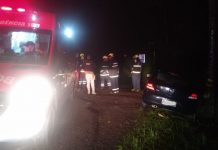 Carro em que idosa estava
