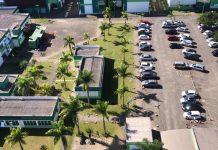 foto aérea do estacionamento do IFSC Joinville