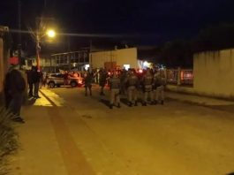 policiais na rua para escoltar o ministro do stf