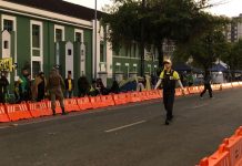 PM libera trânsito em frente ao batalhão de infantaria de Joinville