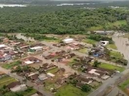 imagem aérea de joinville após alagamentos devido ao grande volume de chuvas