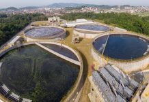 imagem aérea da estação de tratamento de esgoto do jarivatuba