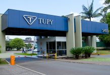 fachada da empresa multinacional Tupy, em Joinville.