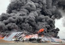 GALERIA – Confira imagens do grande incêndio às margens da BR-101, em Penha