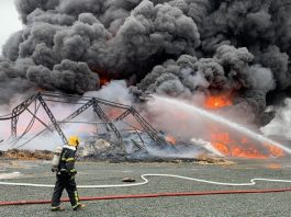 bombeiros controlam incêndio em penha