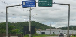 rodovia SC-108 entre guaramirim e massaranduba