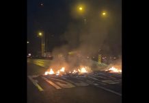 VÍDEO – Pneus são incendiados em dois trechos na BR-101, em Santa Catarina fogo na rodovia