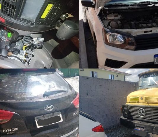 No mesmo dia, PM recupera sete veículos furtados em Joinville