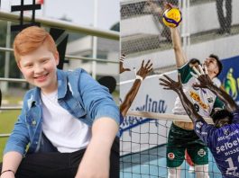 gustavo bardin e jogo de volei do joinville volei
