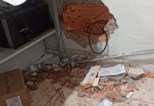 GALERIA - Criminosos fazem buraco na parede e tentam furtar cofre de lotérica em Joinville
