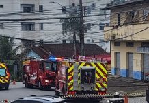 VÍDEO – Duas pessoas ficam feridas após incêndio em edifício residencial em Joinville