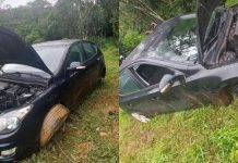 Carro furtado é encontrado sem bateria e rodas em Joinville