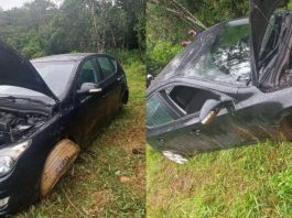 Carro furtado é encontrado sem bateria e rodas em Joinville
