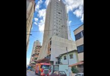 Trabalhadores ficam pendurados no 15º andar de prédio no Litoral Norte
