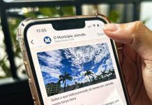 canal do jornal O Município Joinville aberto no celular