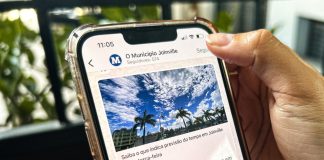 canal do jornal O Município Joinville aberto no celular
