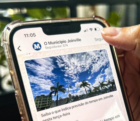 canal do jornal O Município Joinville aberto no celular
