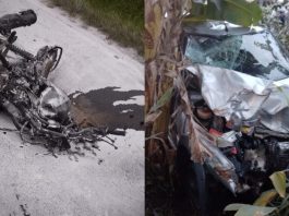 Motociclista morre em acidente com incêndio na BR-280, em Araquari