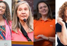 Professora Vanessa da Rosa (PT); Tânia Larson (União); Vanessa Falk (Novo); e Liliane da Frada (Pode)