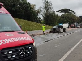 Jovem morre em grave acidente na BR-116, em Mafra