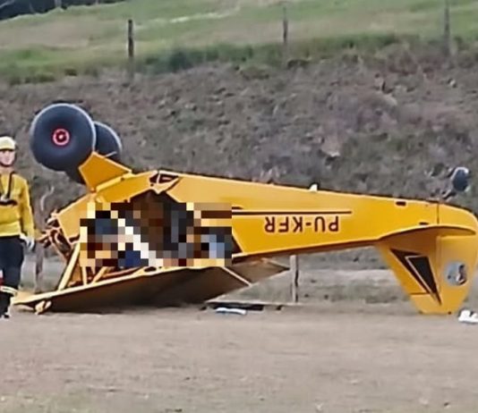 Avião de pequeno porte cai na Serra de SC e deixa ao menos uma pessoa morta