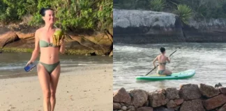 Imagens de Katy Perry em praia de Santa Catarina viralizam durante turnê pelo Brasil