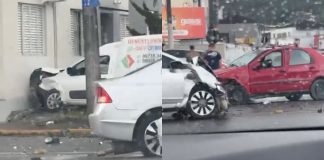 VÍDEO – Acidente envolvendo quatro carros é registrado no bairro Saguaçu, em Joinville